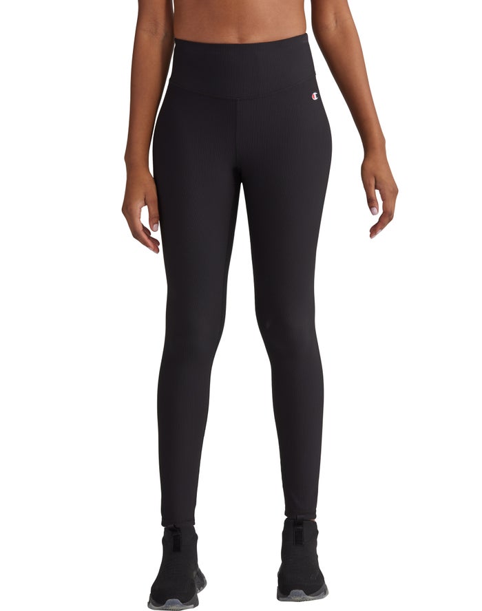 Champion Legging Dames - Zwart - Ribbed ( 092687-QNI )